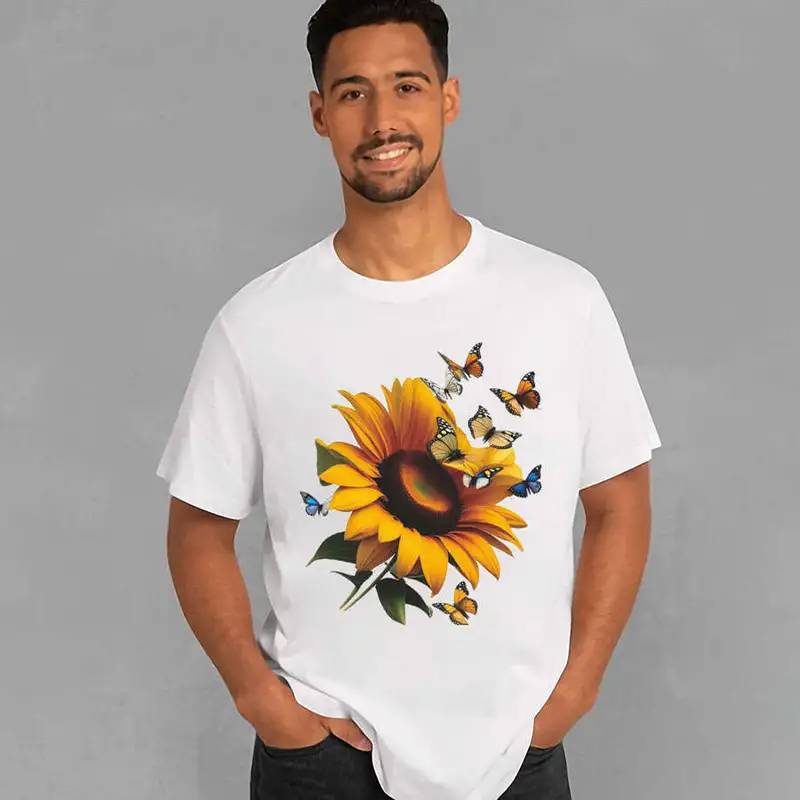 Sunflower Heat-transfer Patch For Men's T-shirts - Diy Clothing